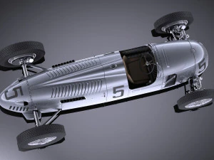 アウトウニオン タイプ C 1936 レースカー 3Dモデル