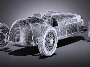 アウトウニオン タイプ C 1936 レースカー 3Dモデル
