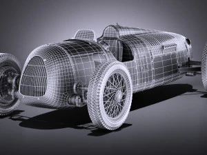 アウトウニオン タイプ C 1936 レースカー 3Dモデル