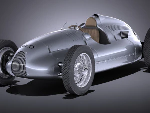 Auto da corsa Auto Union Tipo D 1938 Modello 3D