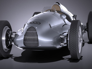 Auto Union Type D 1938 Race Car 3D Model