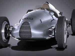 Auto Union Type D 1938 Raceauto 3D Model