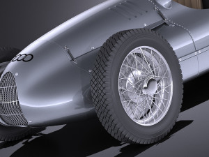 Auto Union Type D 1938 Race Car 3D Model
