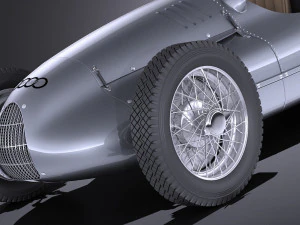 Auto Union Type D 1938 Raceauto 3D Model