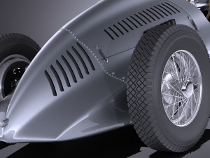 Auto Union Type D 1938 Race Car 3D Model