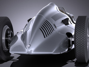 Auto Union Type D 1938 Race Car 3D Model