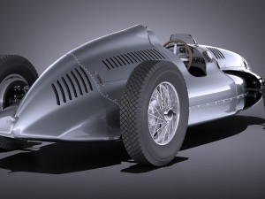 Auto Union Type D 1938 Race Car 3D Model