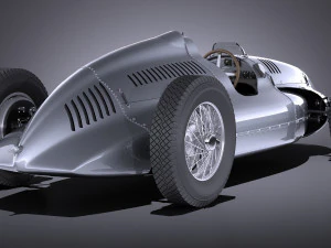 Auto Union Type D 1938 Raceauto 3D Model