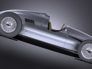 Auto Union Type D 1938 Race Car 3D Model