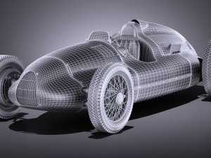 Auto Union Type D 1938 Race Car 3D Model