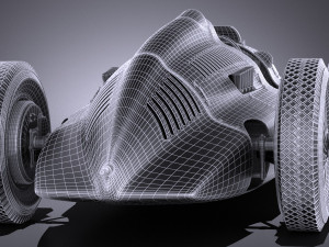 Auto Union Type D 1938 Race Car 3D Model