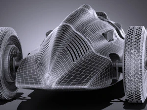 Auto Union Type D 1938 Raceauto 3D Model