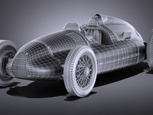 Auto Union Type D 1938 Race Car 3D Model