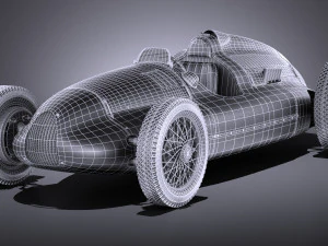 Auto Union Type D 1938 Raceauto 3D Model