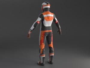 Biker Racing Motorcycle Rider 3D Model