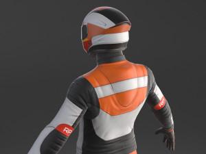 Biker Racing Motorcycle Rider 3D Model