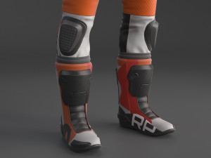 Biker Racing Motorcycle Rider 3D Model