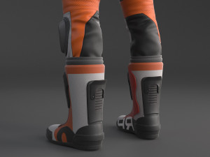 Biker Racing Motorcycle Rider 3D Model