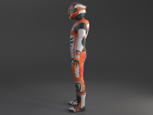 Biker Racing Motorcycle Rider 3D Model