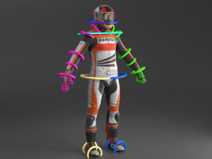 Biker Racing Motorcycle Rider 3D Model