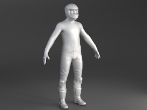 Biker Racing Motorcycle Rider 3D Model