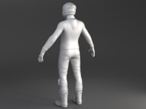 Biker Racing Motorcycle Rider 3D Model