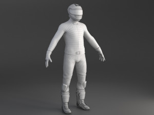 Biker Racing Motorcycle Rider 3D Model