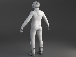 Biker Racing Motorcycle Rider 3D Model