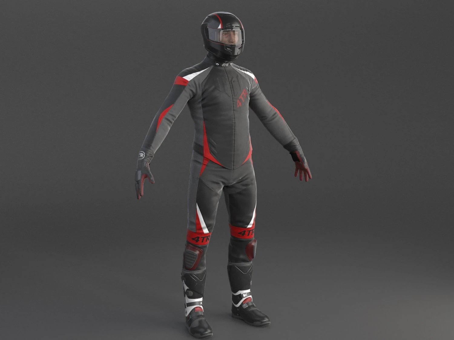 Biker Sport Motorcycle Rider 3D Model .c4d .max .obj .3ds .fbx .stl .blend 
