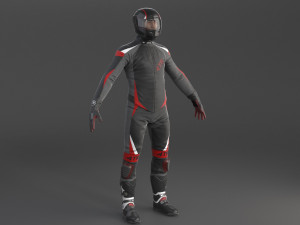Biker Sport Motorcycle Rider 3D Model