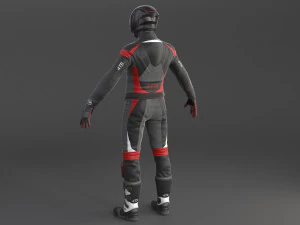 Biker Sport Motorcycle Rider 3D Model