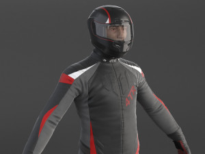 Biker Sport Motorcycle Rider Model 3D