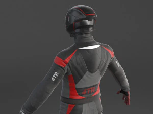 Biker Sport Motorcycle Rider 3D Model