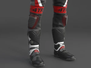 Biker Sport Motorcycle Rider 3D Model