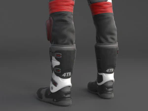 Biker Sport Motorcycle Rider 3D Model