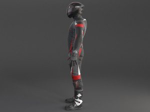 Biker Sport Motorcycle Rider Model 3D