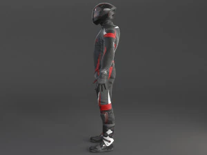 Biker Sport Motorcycle Rider 3D Model