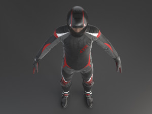 Biker Sport Motorcycle Rider Model 3D