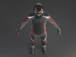 Biker Sport Motorcycle Rider 3D Model