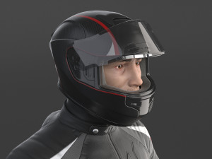 Biker Sport Motorcycle Rider Model 3D