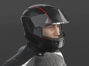Biker Sport Motorcycle Rider 3D Model