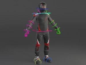 Biker Sport Motorcycle Rider 3D Model