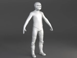 Biker Sport Motorcycle Rider 3D Model