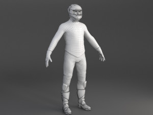 Biker Sport Motorcycle Rider Model 3D