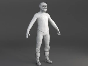 Biker Sport Motorcycle Rider 3D Model