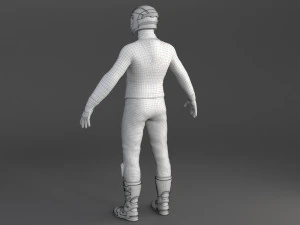 Biker Sport Motorcycle Rider 3D Model