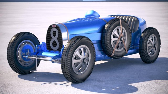 Bugatti Type 35 1925-1929 Vray Model 3D .c4d .max .obj .3ds .fbx .stl .blend