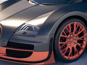 Bugatti Veyron Super Sport 2012-2016 Vray 3D Модель