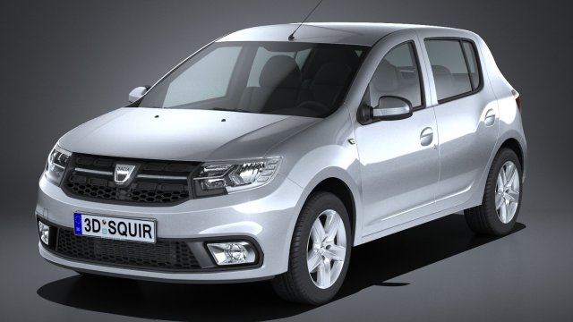 Dacia Sandero 2017 3D 모델 .c4d .max .obj .3ds .fbx .stl .blend