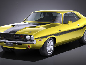 Dodge Challenger 1970 RT lowpoly 3D Model